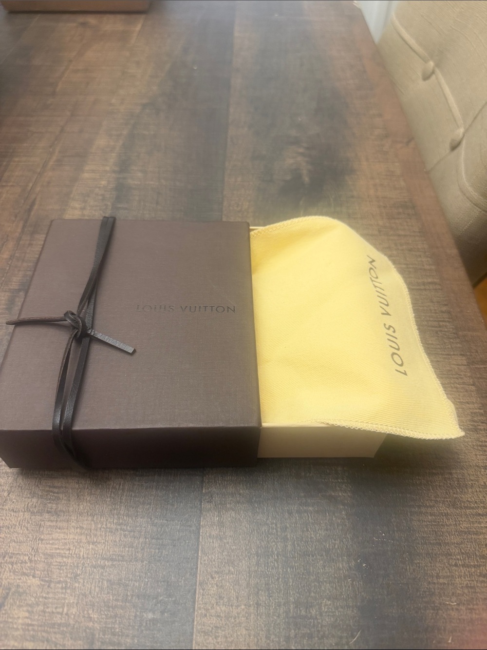 Louis Vuitton Brown Gift Box with Yellow Dust Bag